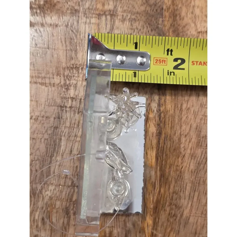 VTG Clear Blown Glass Nativity Ornament with Mirror Background Christian READ